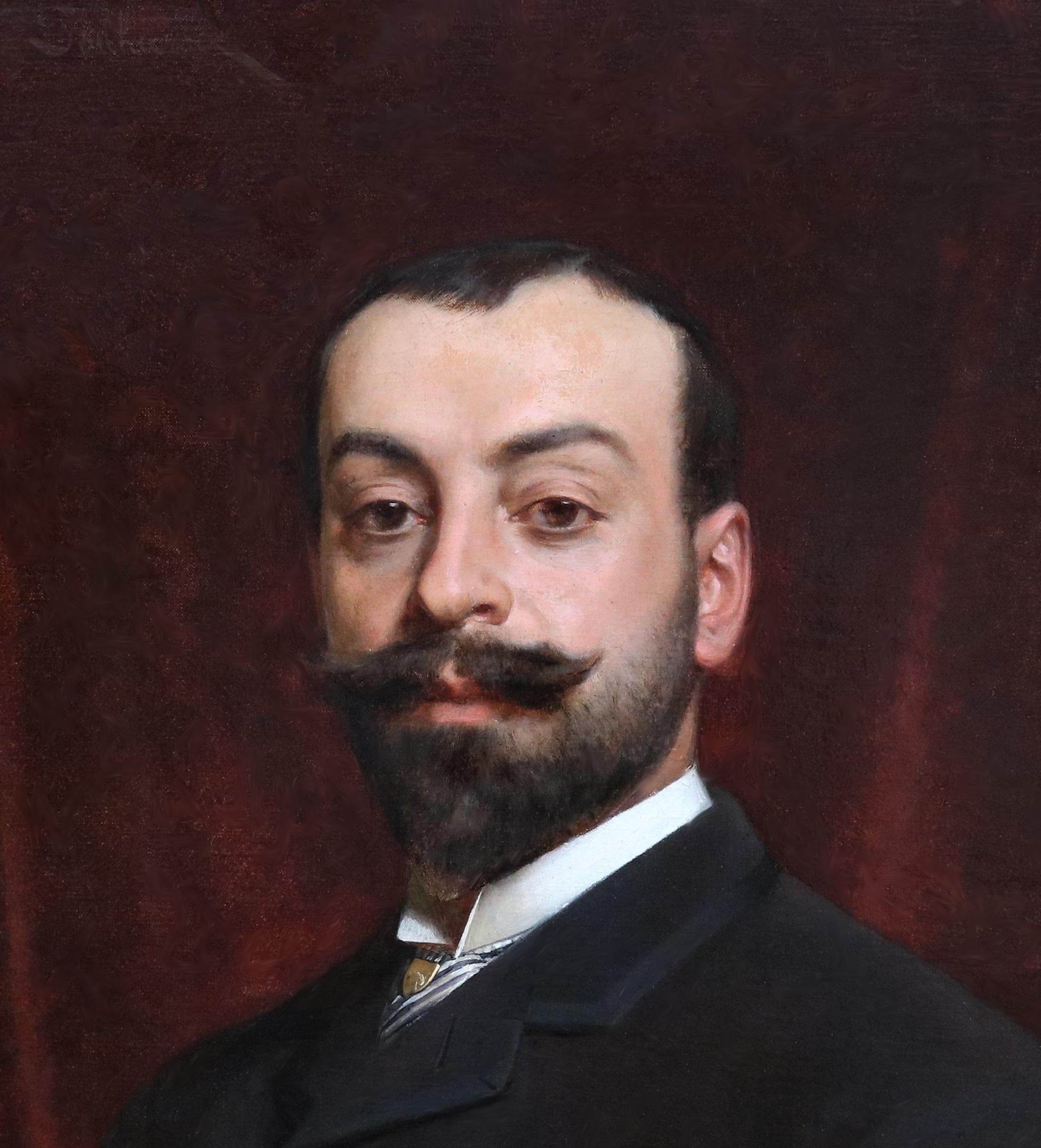 Frédéric Soulacroix - 19. Jahrhundert Ölgemälde Self-Portrait eines französischen Künstlers im Angebot 4