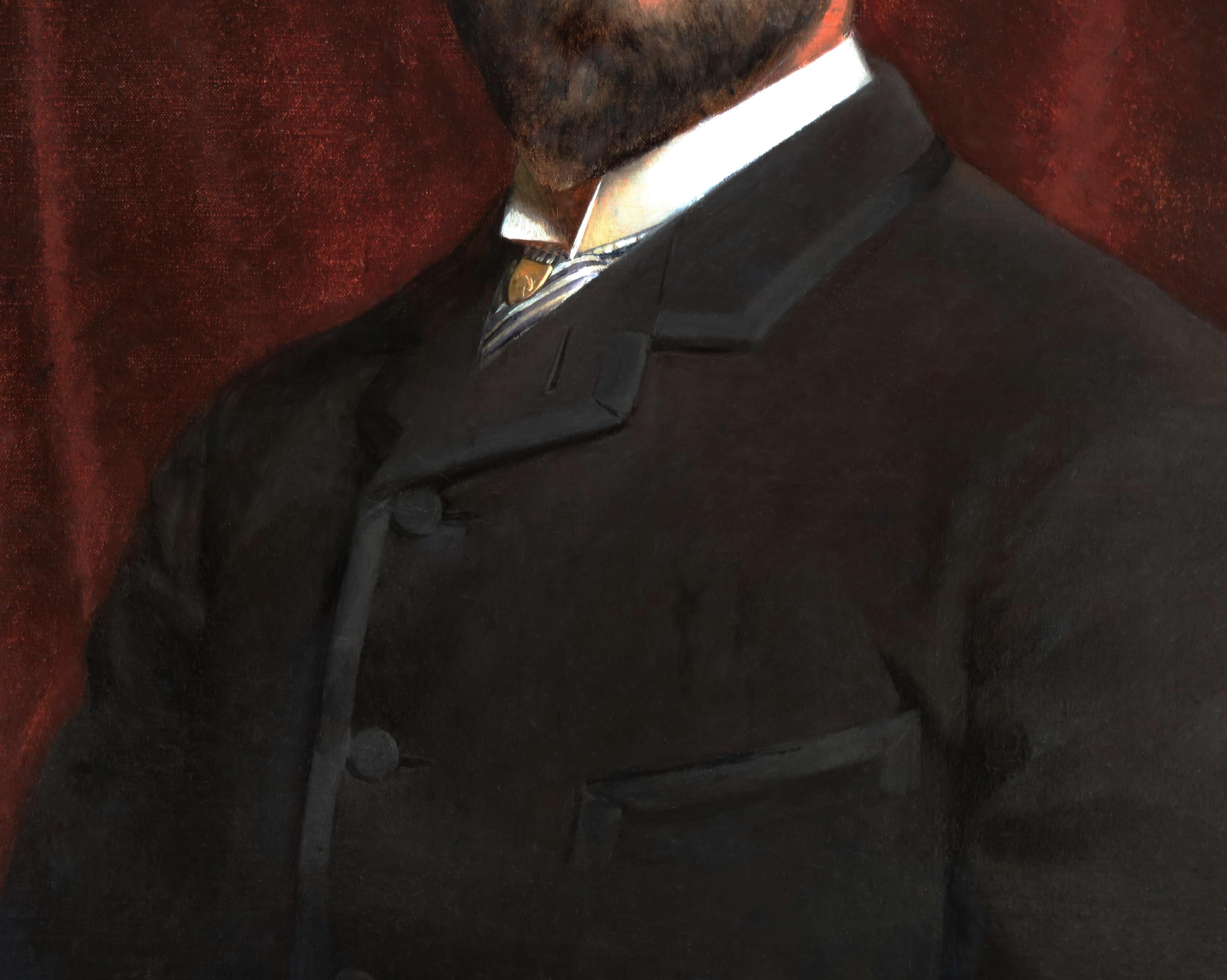 Frédéric Soulacroix - 19. Jahrhundert Ölgemälde Self-Portrait eines französischen Künstlers im Angebot 5