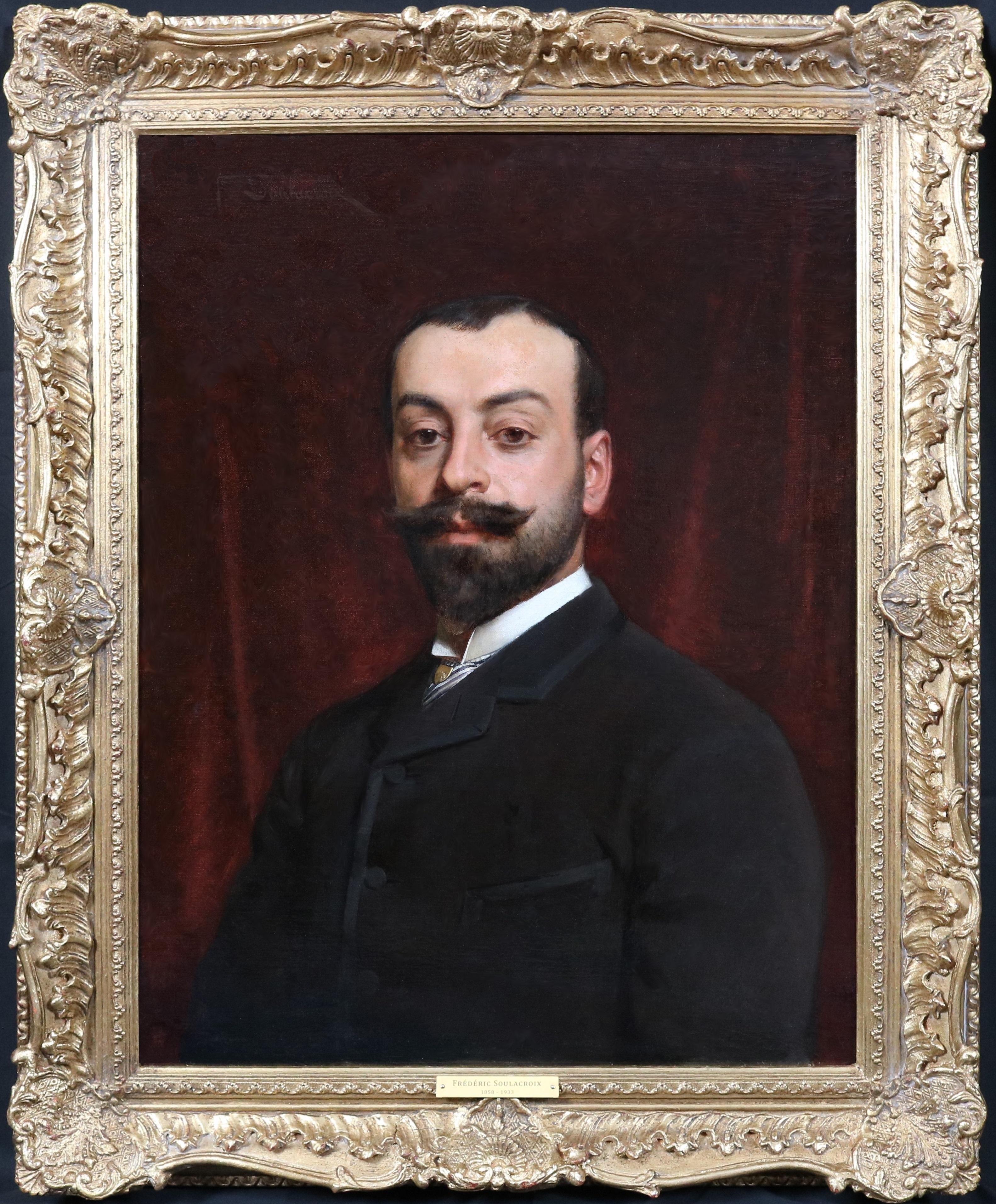 Frédéric Soulacroix - 19. Jahrhundert Ölgemälde Self-Portrait eines französischen Künstlers