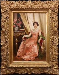 Regina dei Fiori - Ritratto di bellezza della società italiana dipinto a olio del XIX secolo