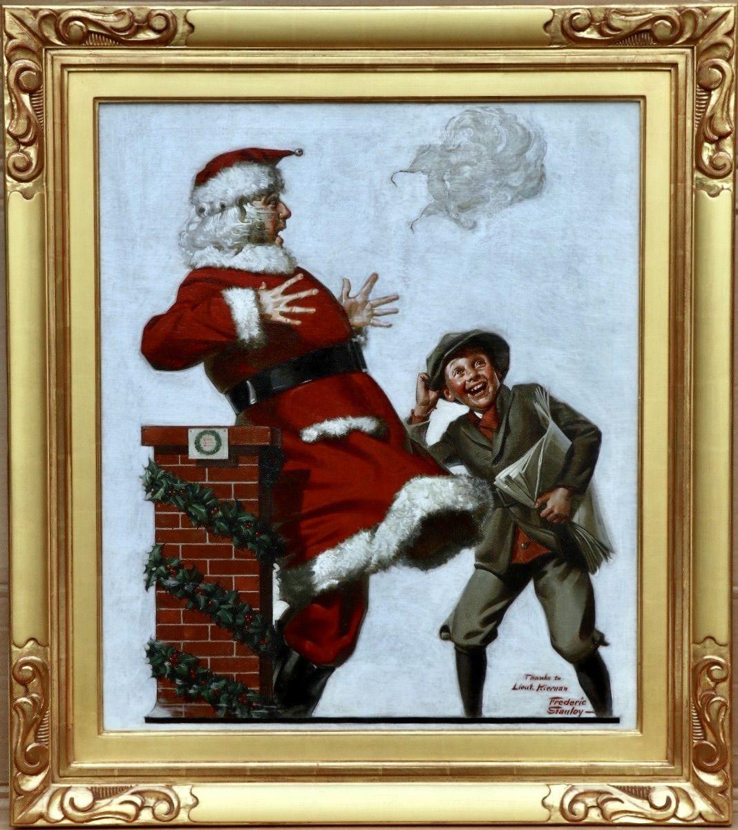 Santa in the Wind - Painting by Frederic Stanley