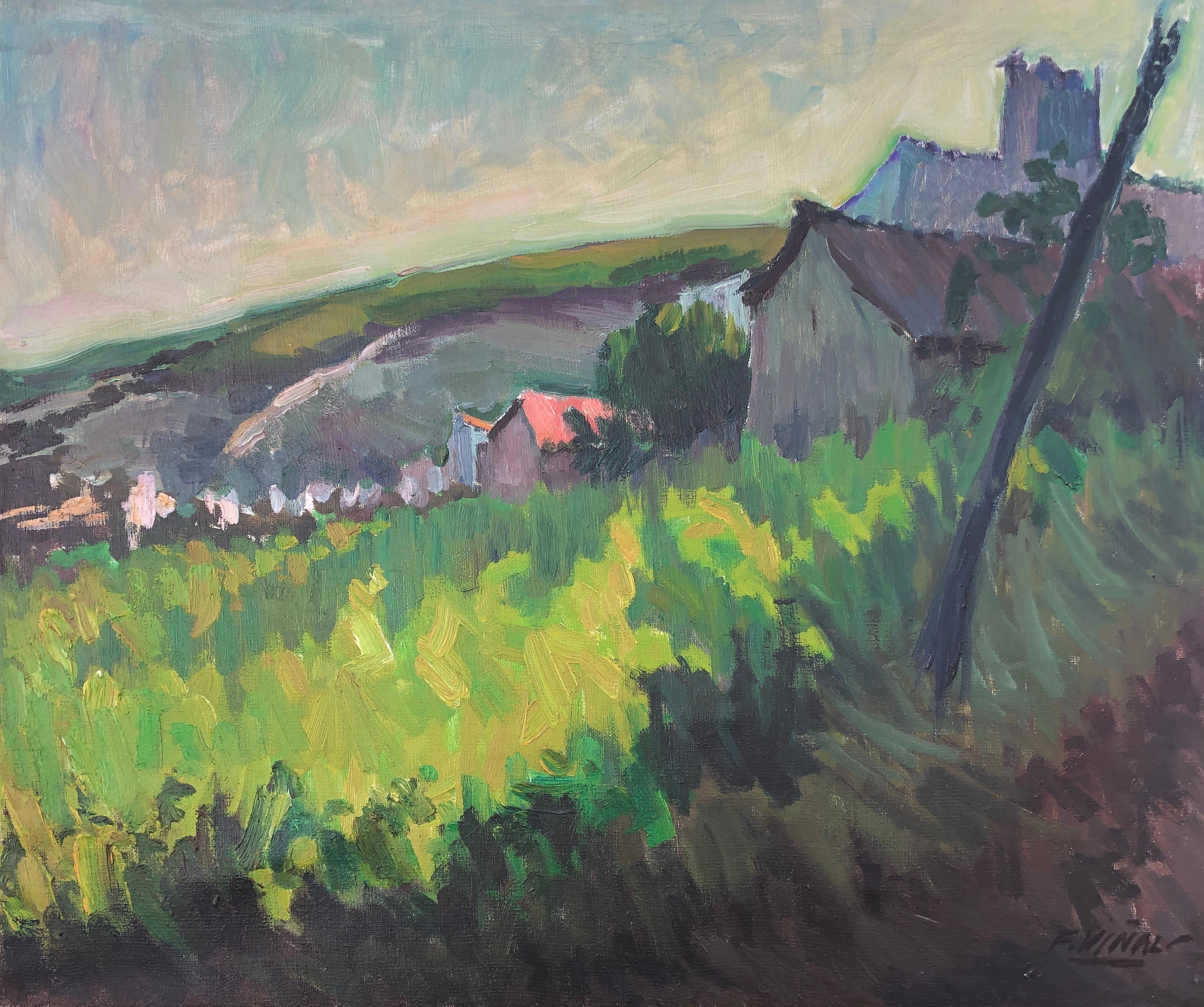 Frederic Viñals Landscape Painting - Teia Spain oil on canvas painting Barcelona spanish landscape