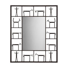 Frederic Weinberg, American Modern, Figural Wall Mirror, Iron, USA, 1950s