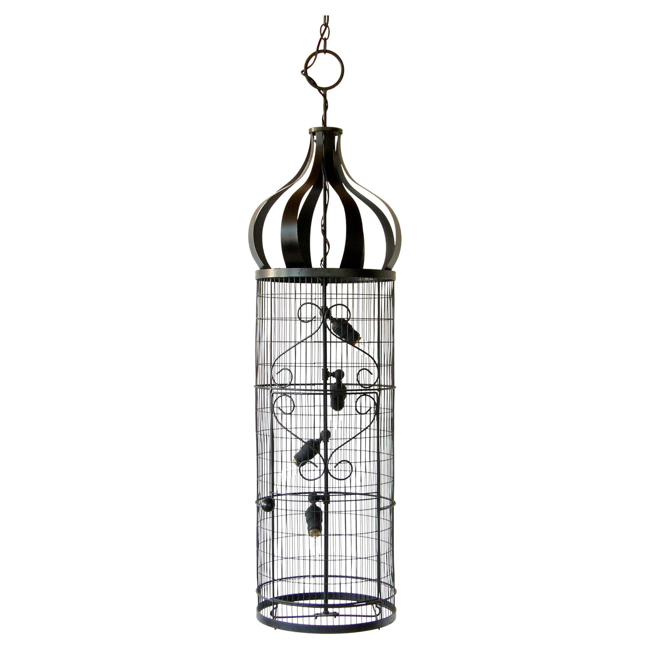 Frederic Weinberg Bird Cage Shaped Planter Hanging Fixture with Onion Dome Top