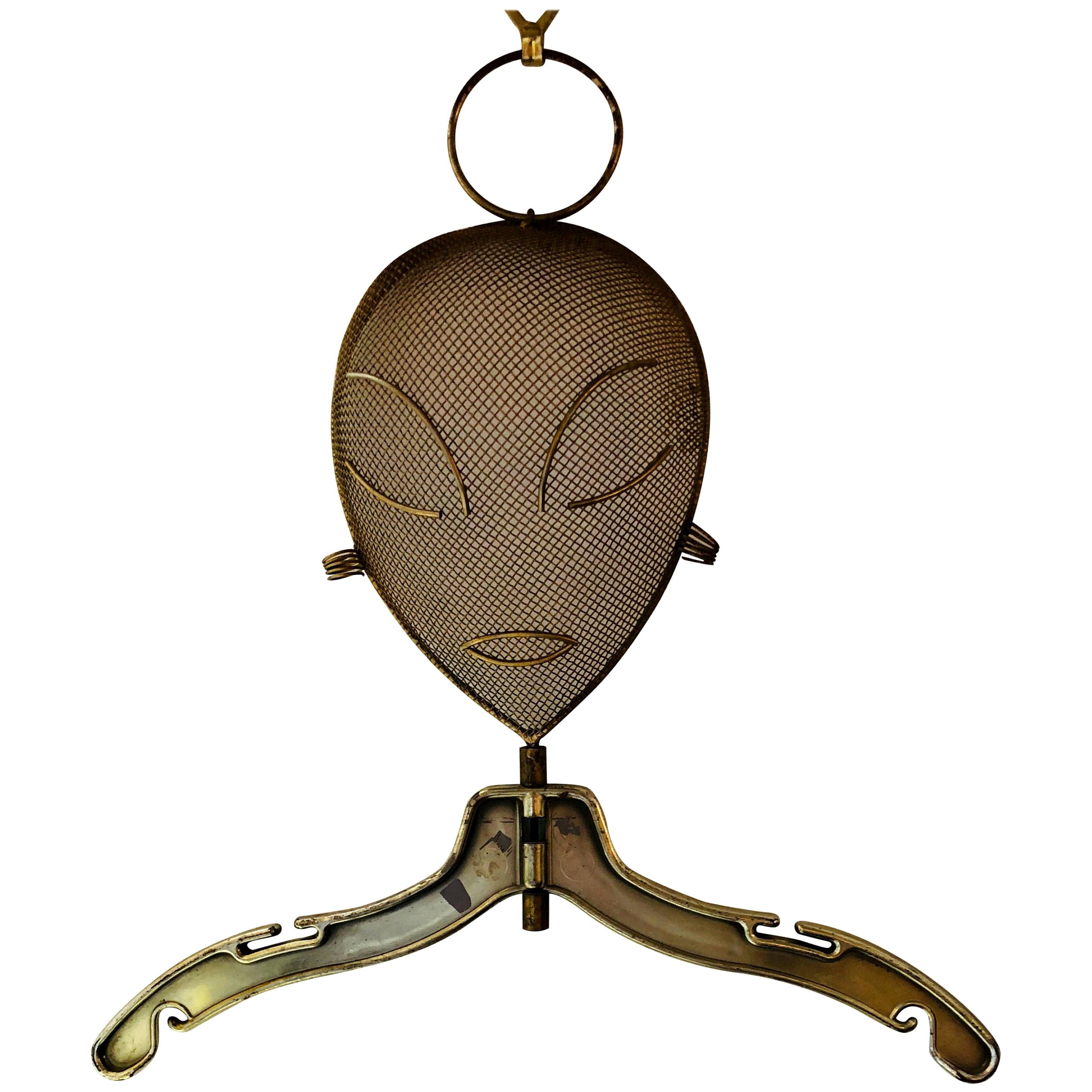 Frederic Weinberg Bronze / Gold Painted Metal Mannequin Head on Hanger For Sale