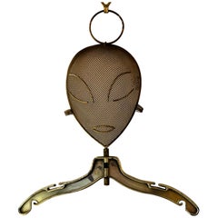 Frederic Weinberg Bronze / Gold Painted Metal Mannequin Head on Hanger