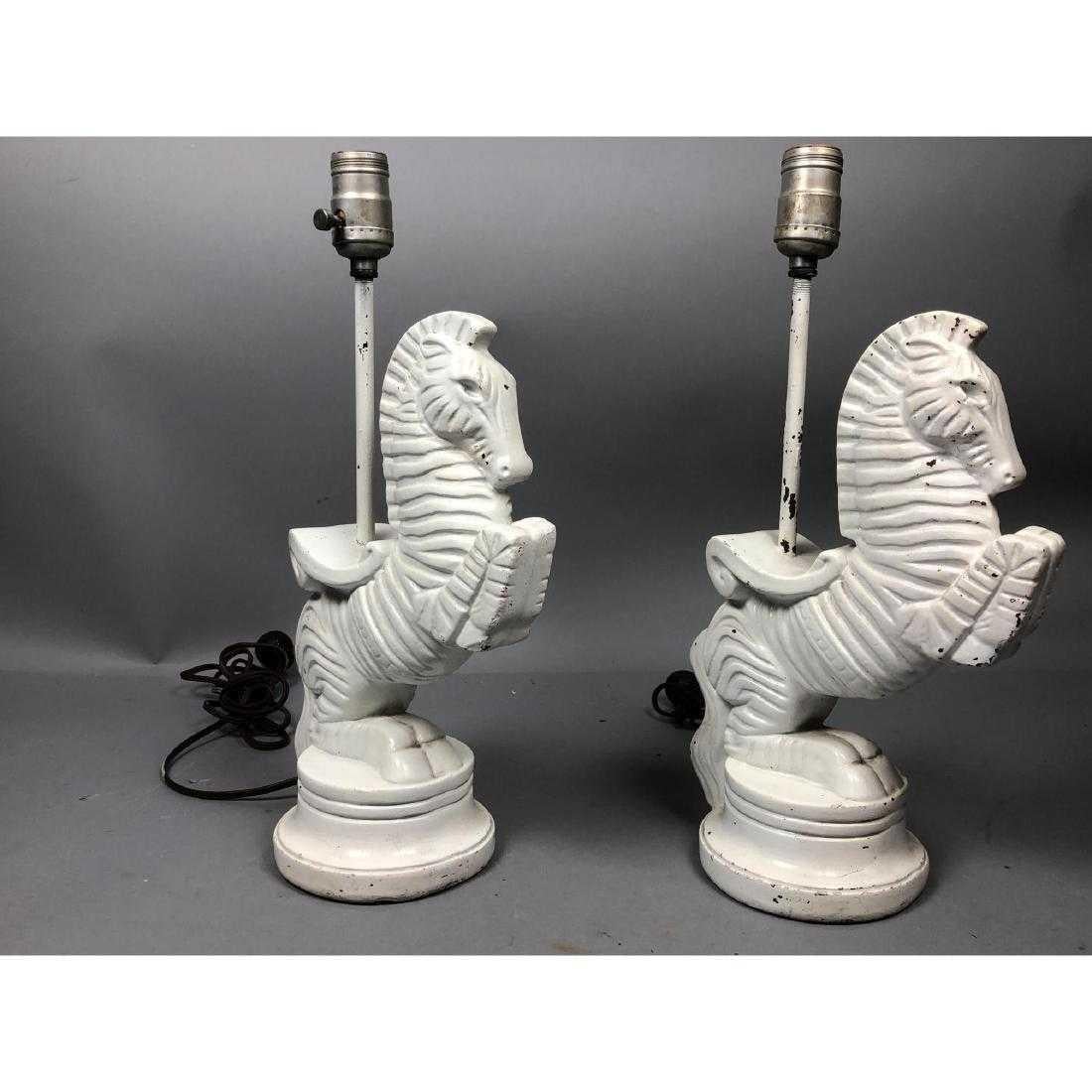 Tischlampen-Set aus Zebra von Weinberg, signiert, Mitte des Jahrhunderts im Zustand „Relativ gut“ im Angebot in Brooklyn, NY