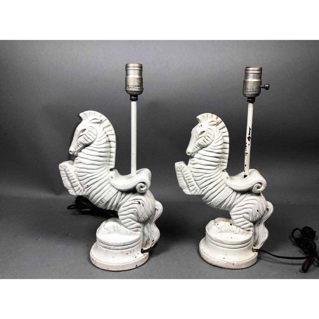 Tischlampen-Set aus Zebra von Weinberg, signiert, Mitte des Jahrhunderts (amerikanisch) im Angebot