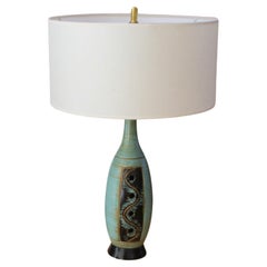 Frederic Weinberg Mid Century Modern Abstract Art Table Lamp mcm 1950s Aqua