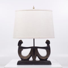 Stile Frederic Weinberg F.A.I.P. Lampada da tavolo figurativa del metà secolo