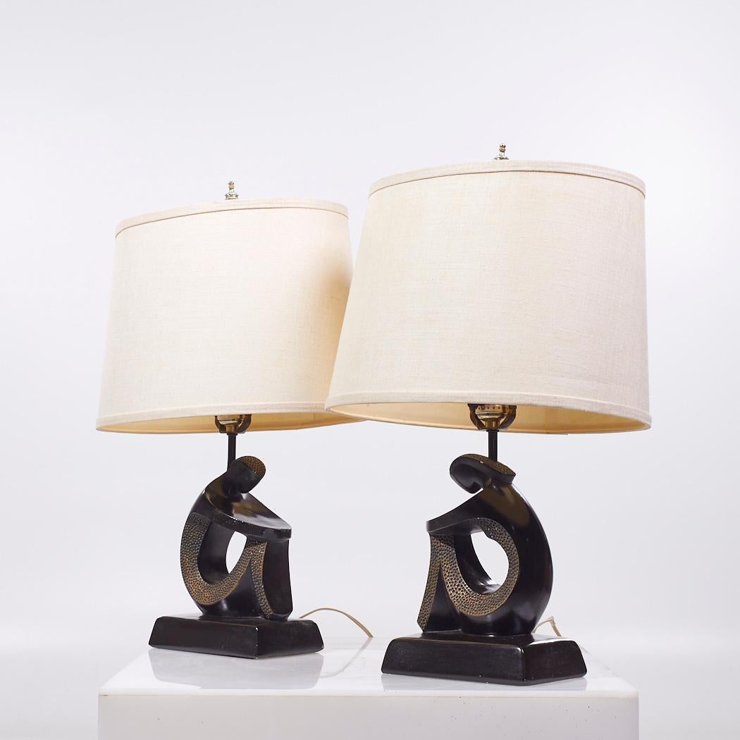 Mid-Century Modern Frederic Weinberg Style F.A.I.P. Mid Century Figurative Table Lamps - Pair For Sale