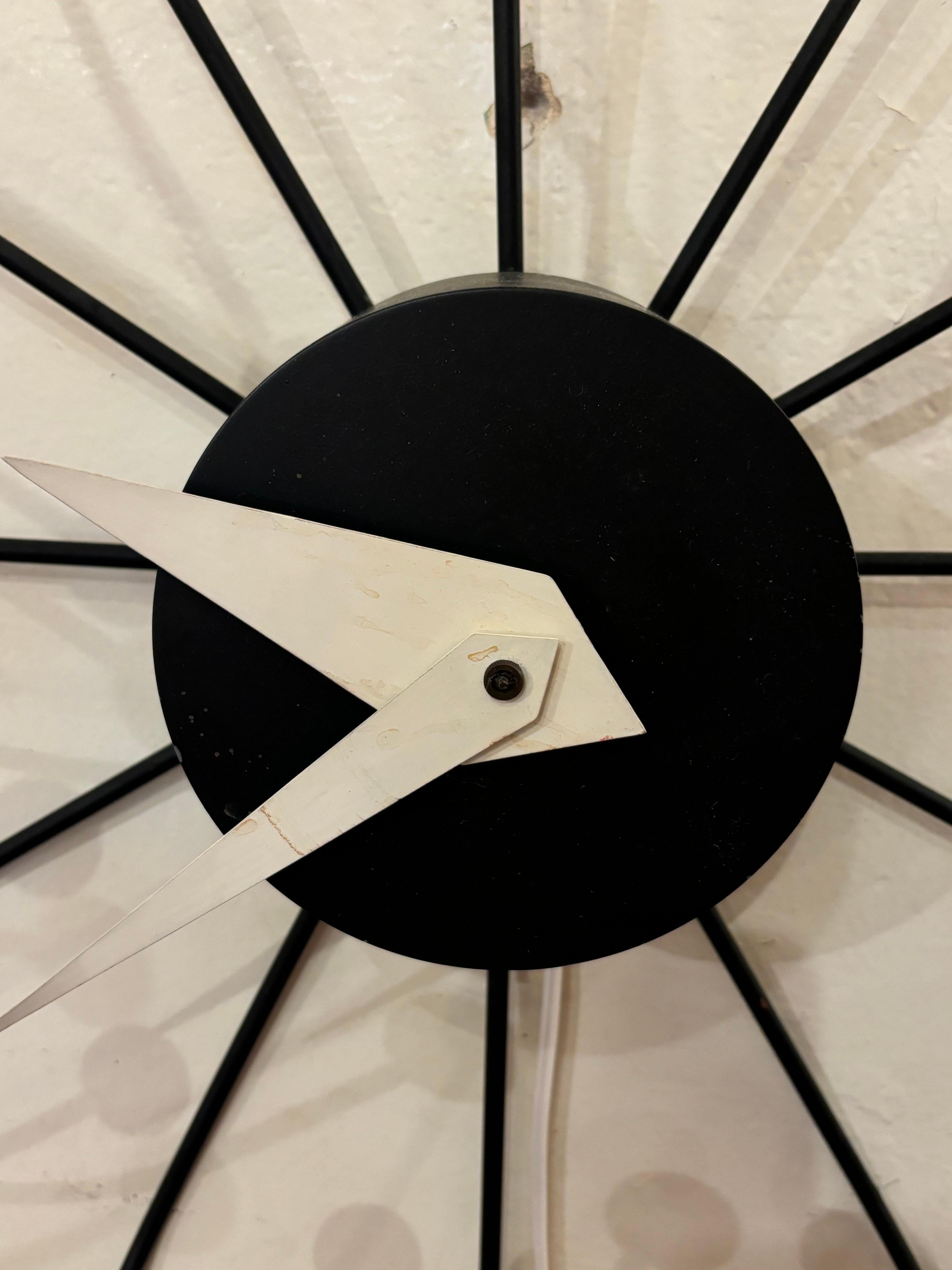 Mid-Century Modern Frederic Weinberg Wall Clock/ Large Size For Sale