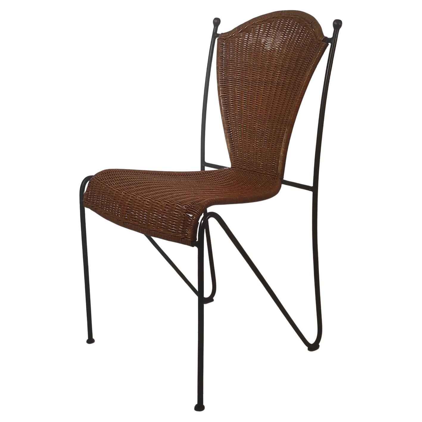Frederic Weinberg Wicker and Iron Chair 1950s
