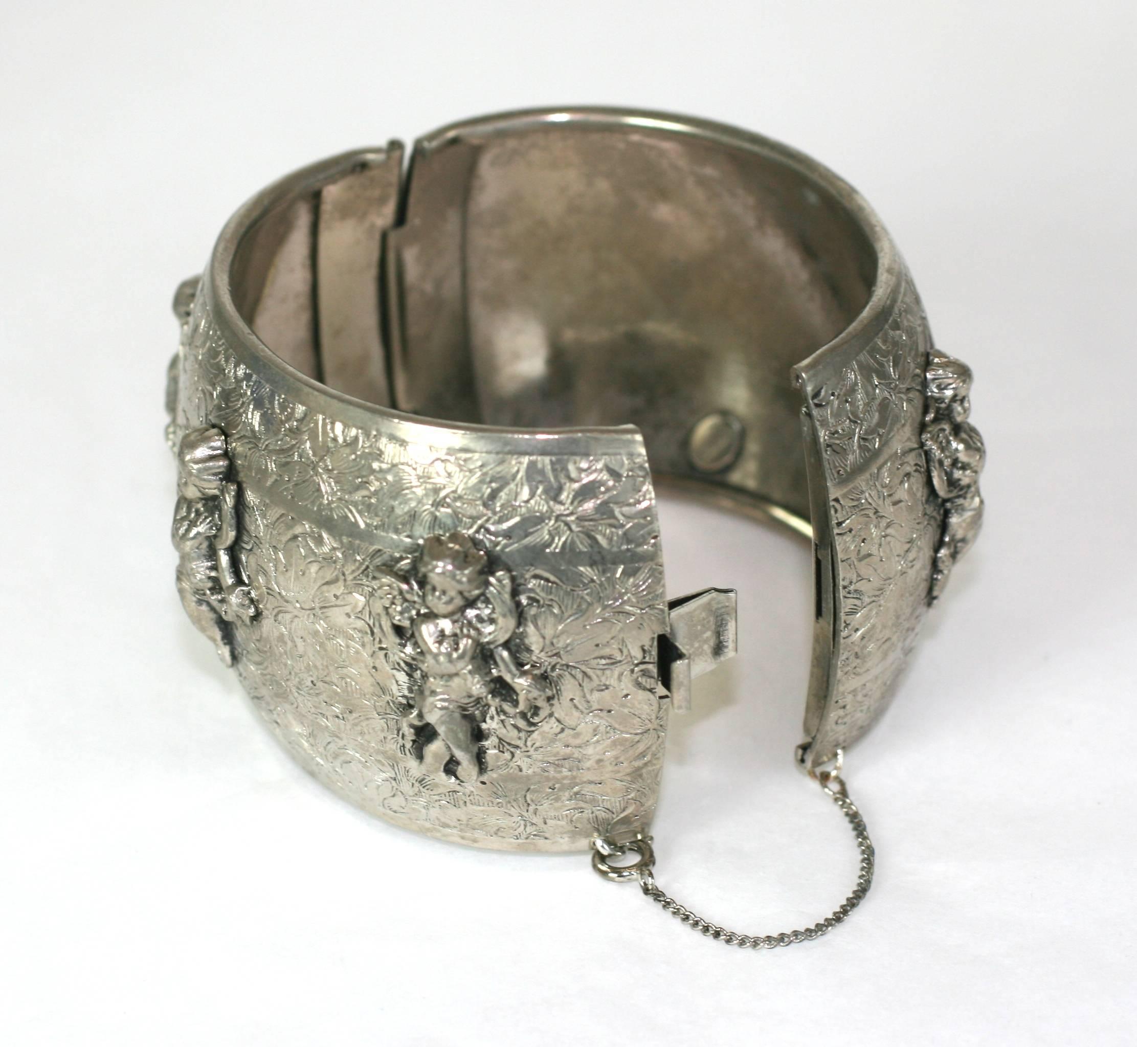 Romantic Frederich Cherub Cuff Bracelet. For Sale