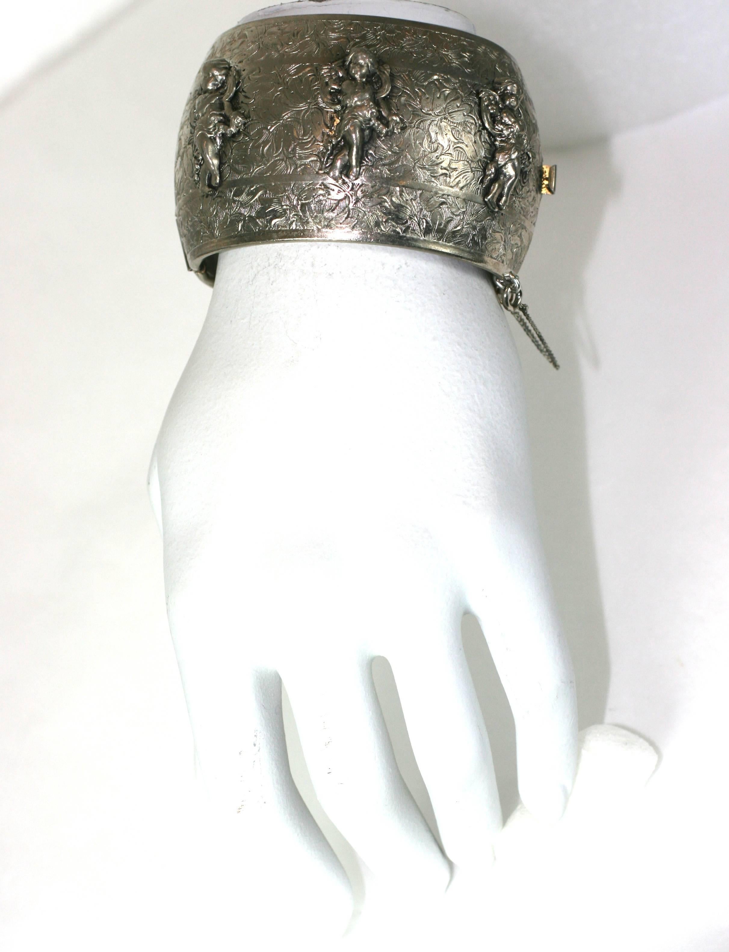 Frederich Cherub Cuff Bracelet. In Excellent Condition For Sale In New York, NY