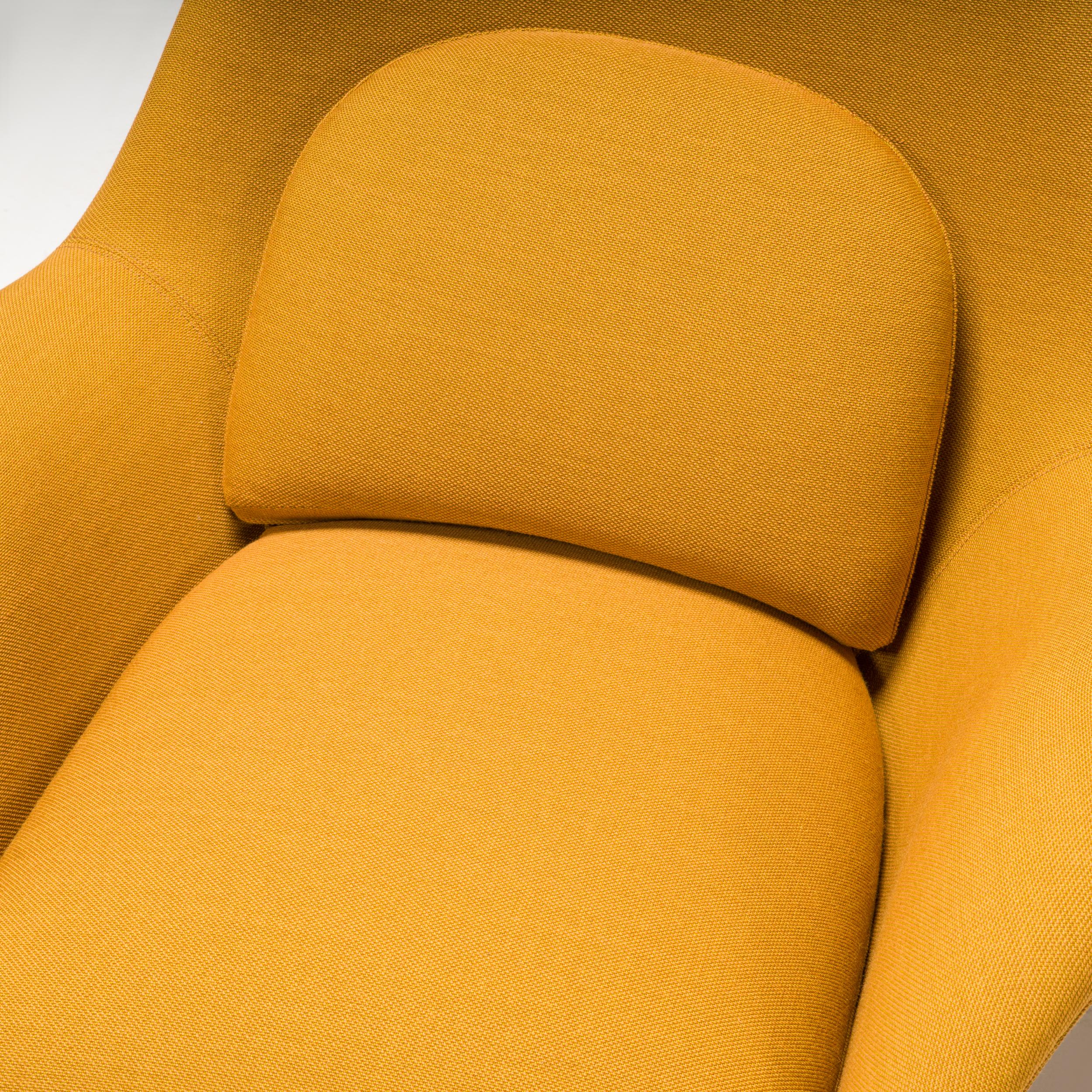 Fredericia by Space Copenhagen Mustard Yellow Fabric Swoon Lounge Armchair, 2021 5