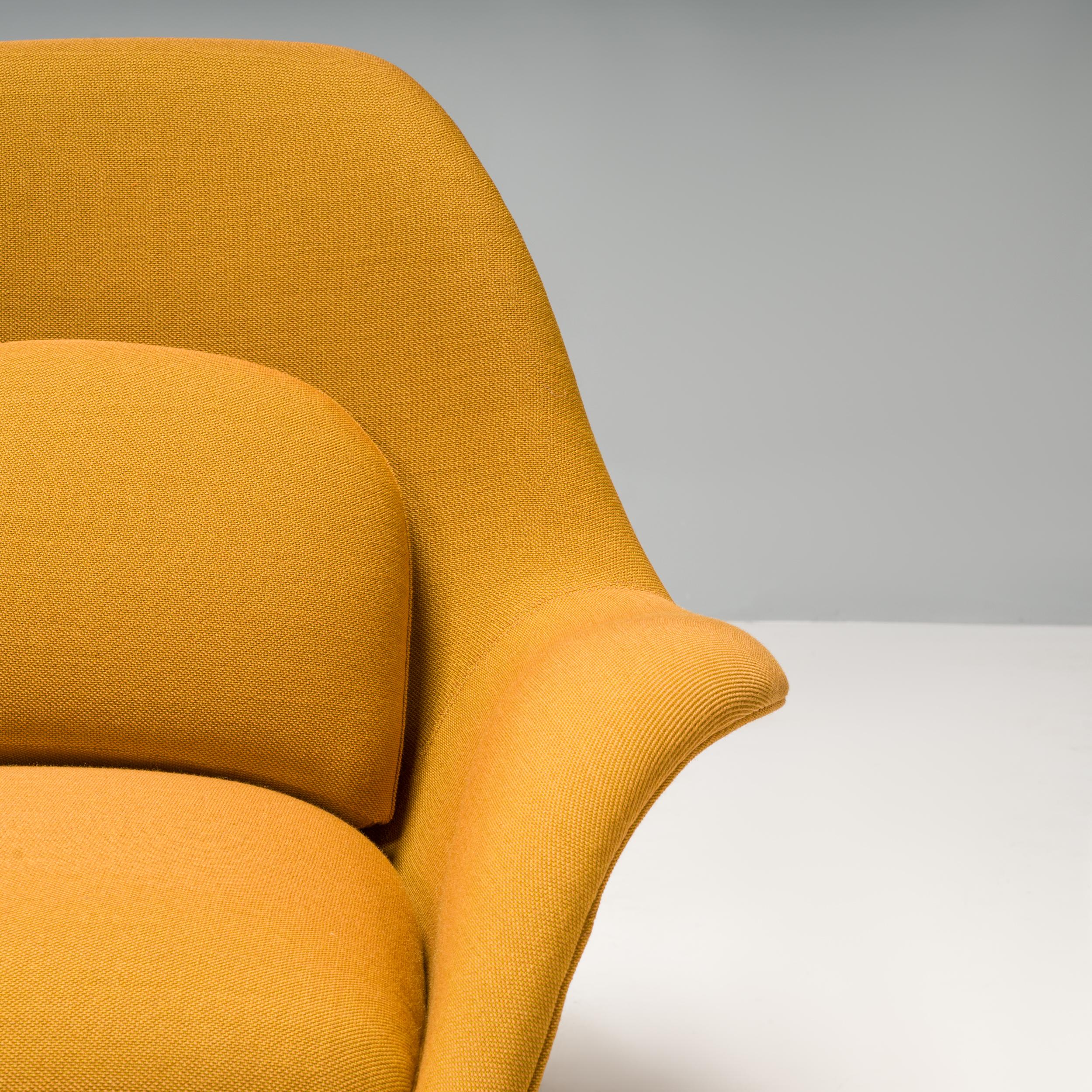 Fredericia by Space Copenhagen Mustard Yellow Fabric Swoon Lounge Armchair, 2021 6