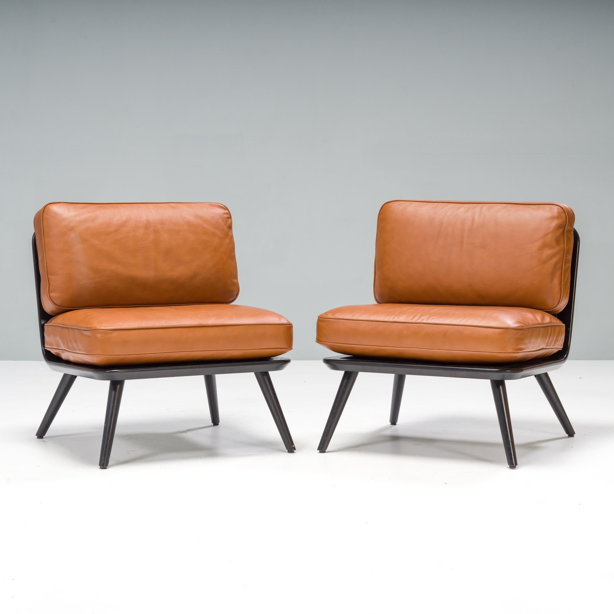 Fredericia by Space Copenhagen Tan Leather Spine Lounge Chair 6