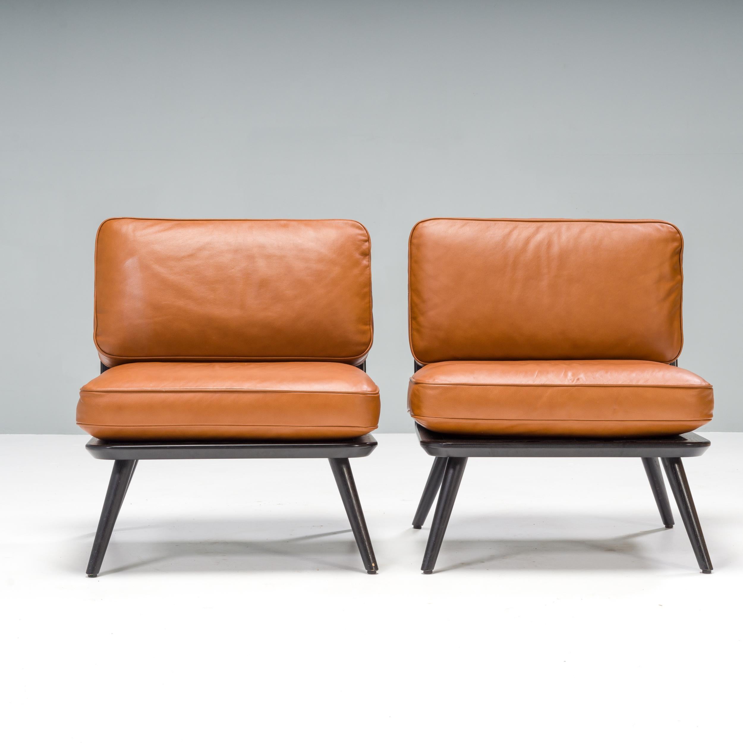 Fredericia by Space Copenhagen Tan Leather Spine Lounge Chair 7