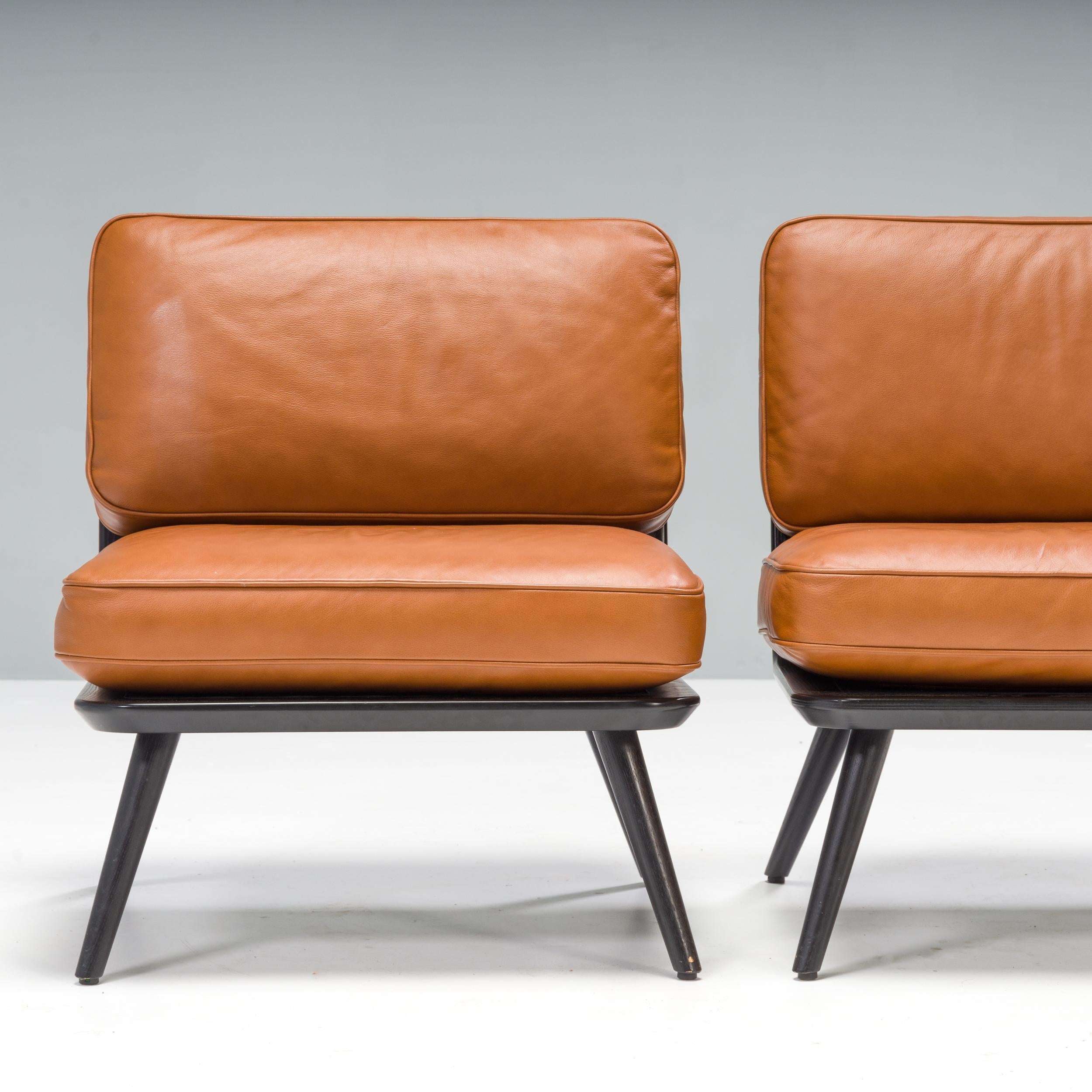 Fredericia by Space Copenhagen Tan Leather Spine Lounge Chair 8