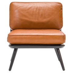 Fredericia by Space Copenhagen Tan Leather Spine Lounge Chair