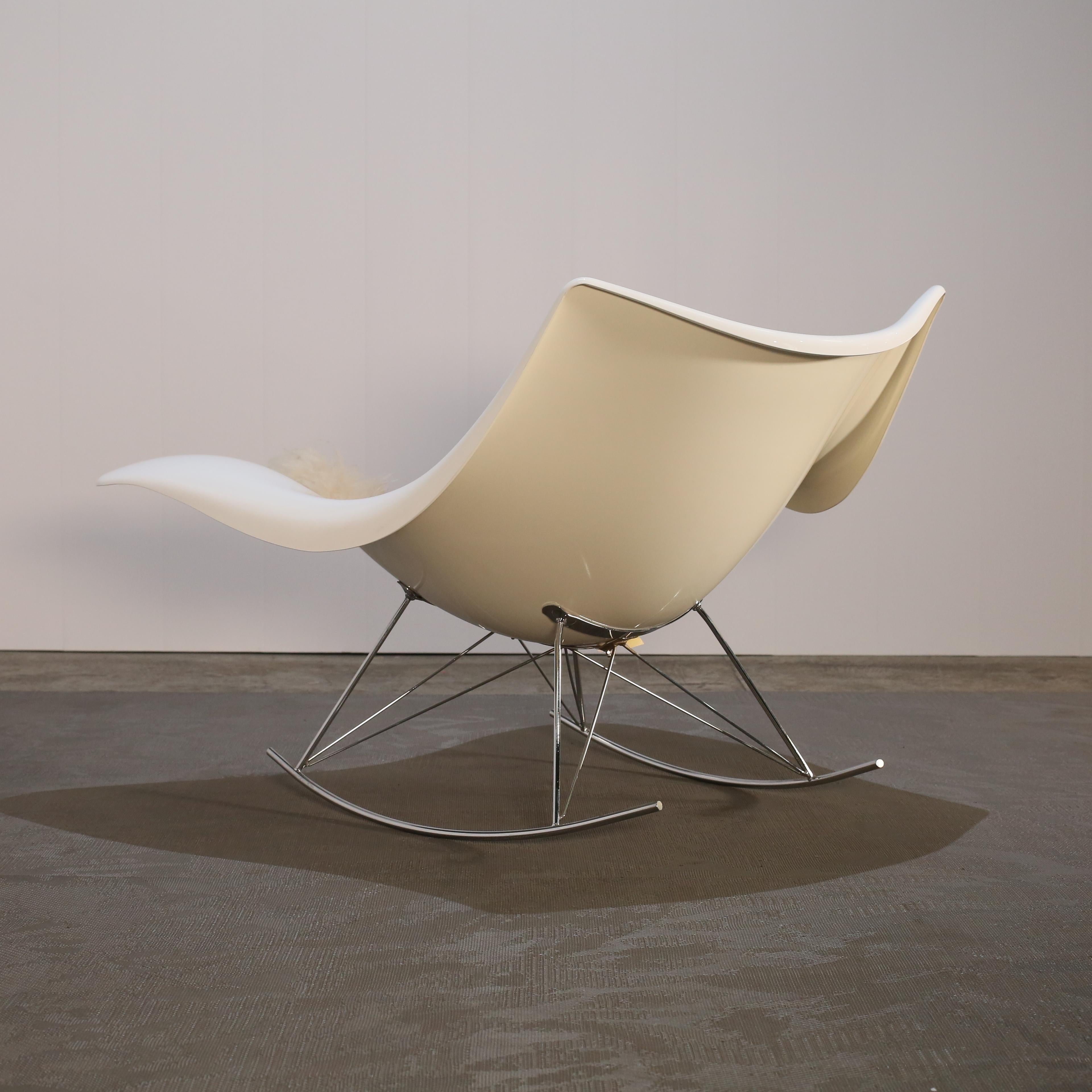 Fredericia Furniture Schaukelstuhl mit Rochenleder von Thomas Pedersen im Angebot 1
