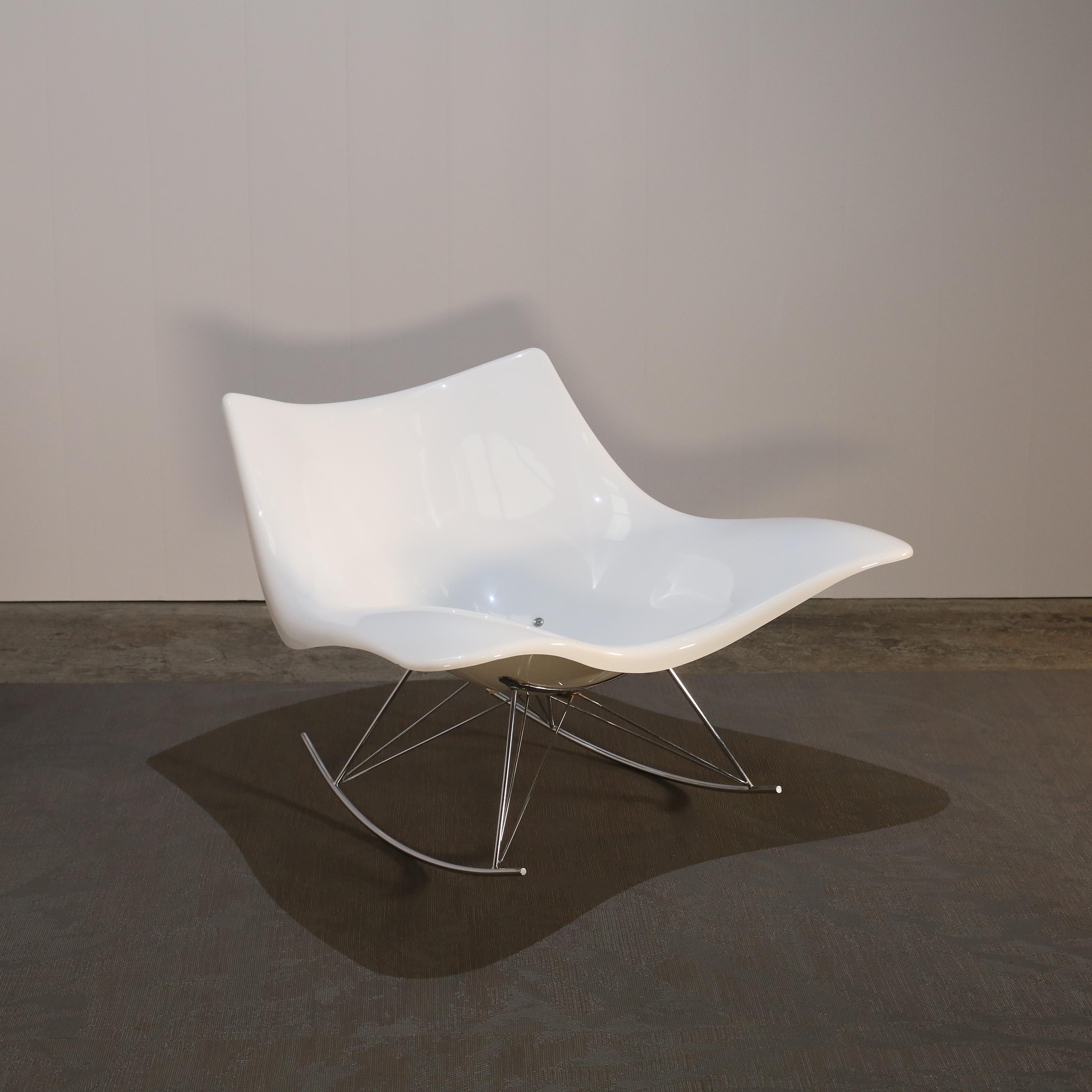 Fredericia Furniture Schaukelstuhl mit Rochenleder von Thomas Pedersen im Angebot 2