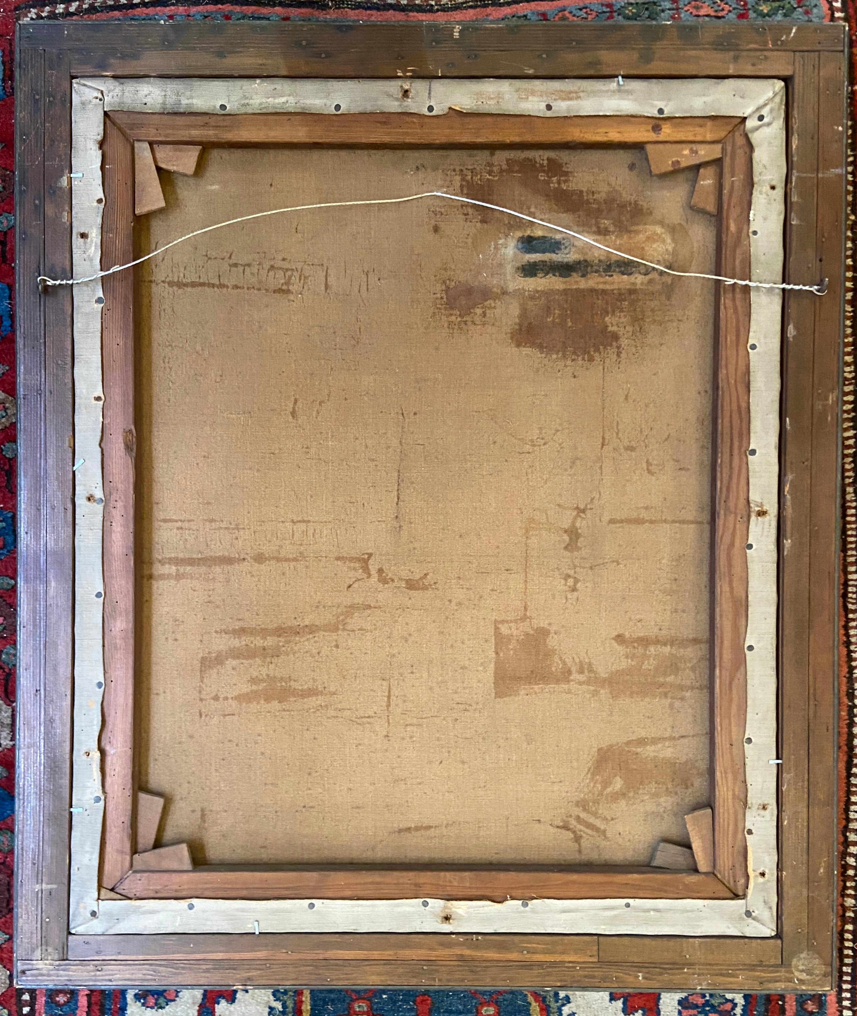 Alla galleria, dipinto a olio dei primi del Novecento, interno firmato 2