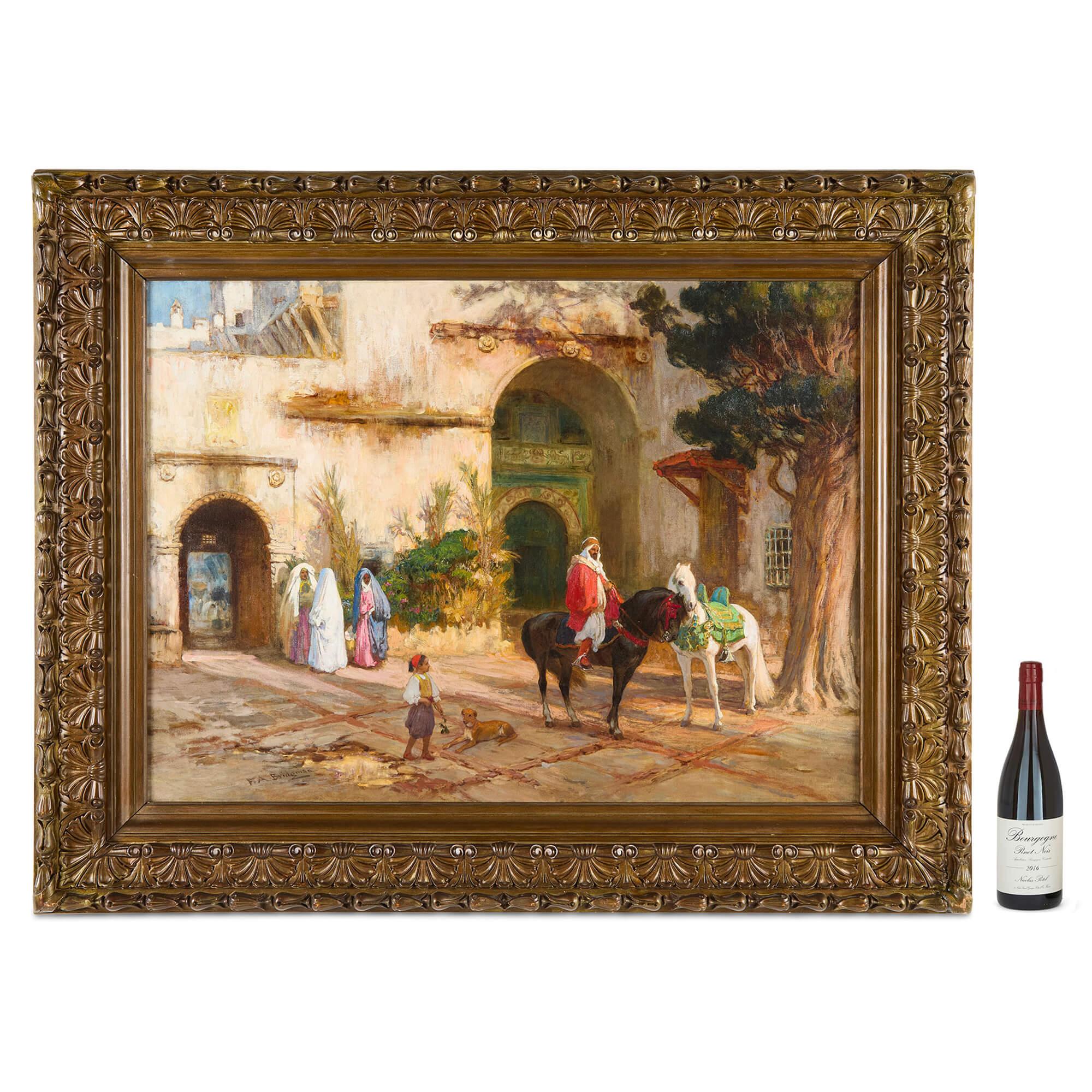 Großes amerikanisches orientalisches Ölgemälde eines Hofes von F. A. Bridgman, Ölgemälde im Angebot 2