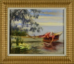 Sur le Bosphone, Sul Bosforo, Orientalista Bella ragazza in barca