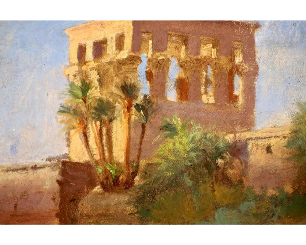  The Kiosk of Trajan , une rare peinture de paysage orientaliste de F.A. Bridgman - Marron Landscape Painting par Frederick Arthur Bridgman