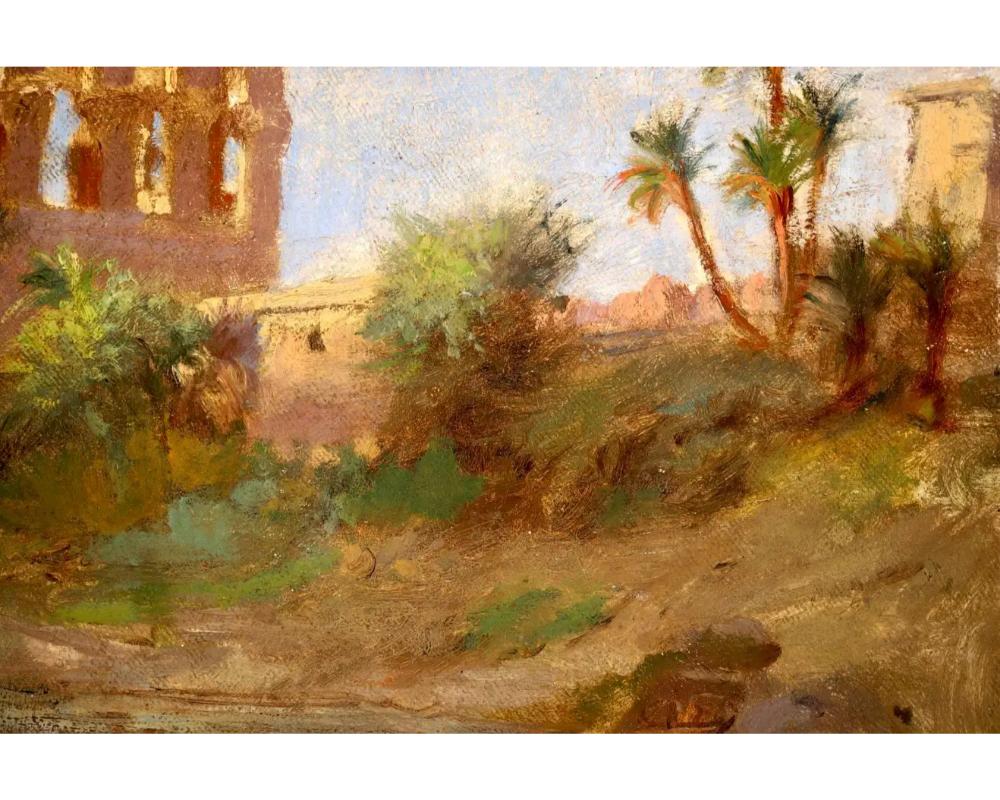 The Kiosk of Trajan , une rare peinture de paysage orientaliste de F.A. Bridgman en vente 1