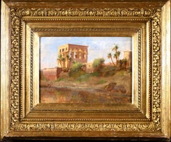 Trajan's Kiosk - Egypt - Orientalist Oil, Landscape by Frederick Arthur Bridgman