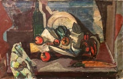 Still Life Fruits and Vegetables French Fauvist Oil Painting