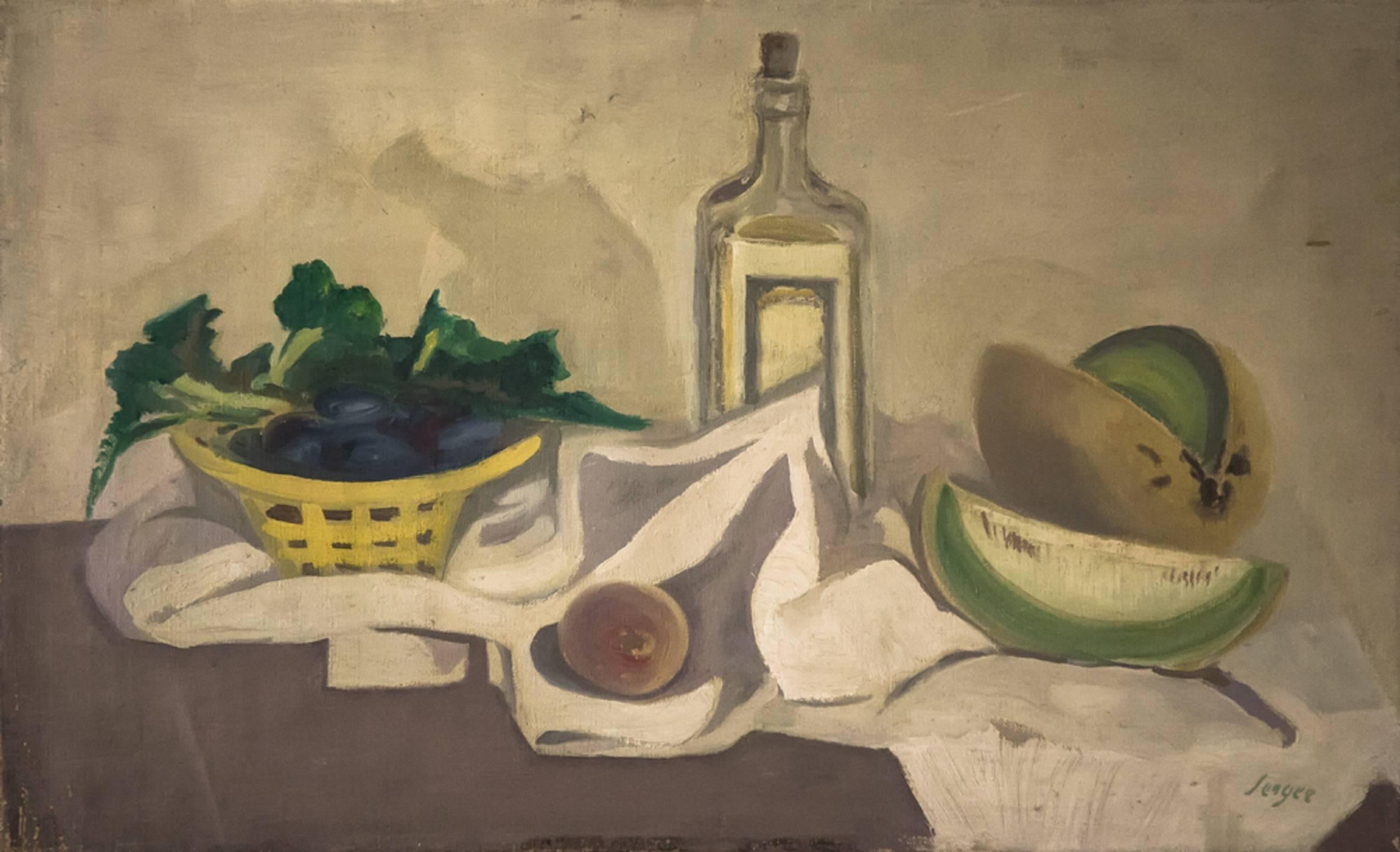 Frederick B. Serger Still-Life Painting - Still Life with Melons