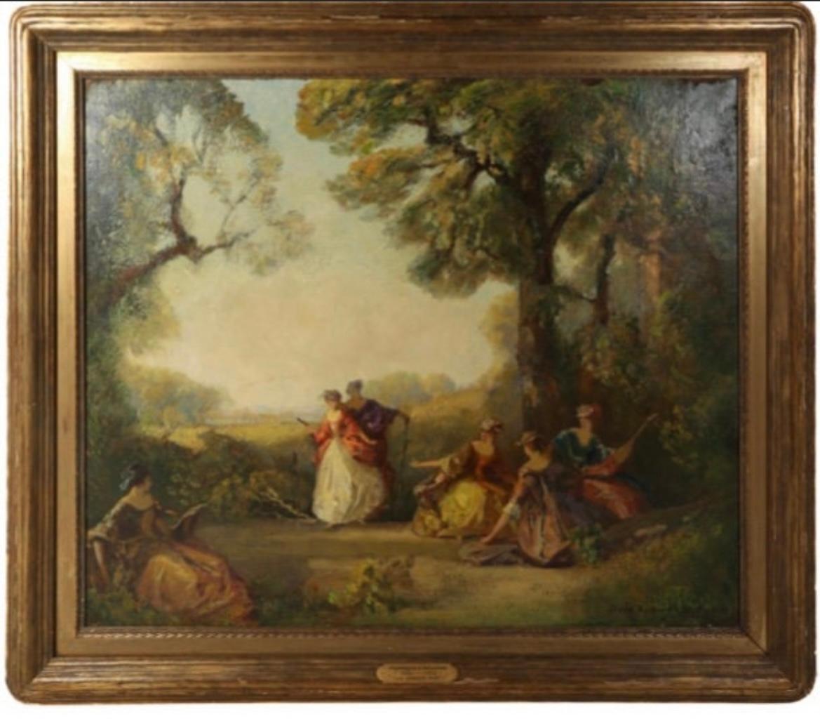 “The garden party” - Painting by Frederick Ballard Williams