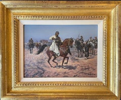 "Algerian Horsemen in the Desert, " Frederick Billing, Orientalism, Arabian Horse