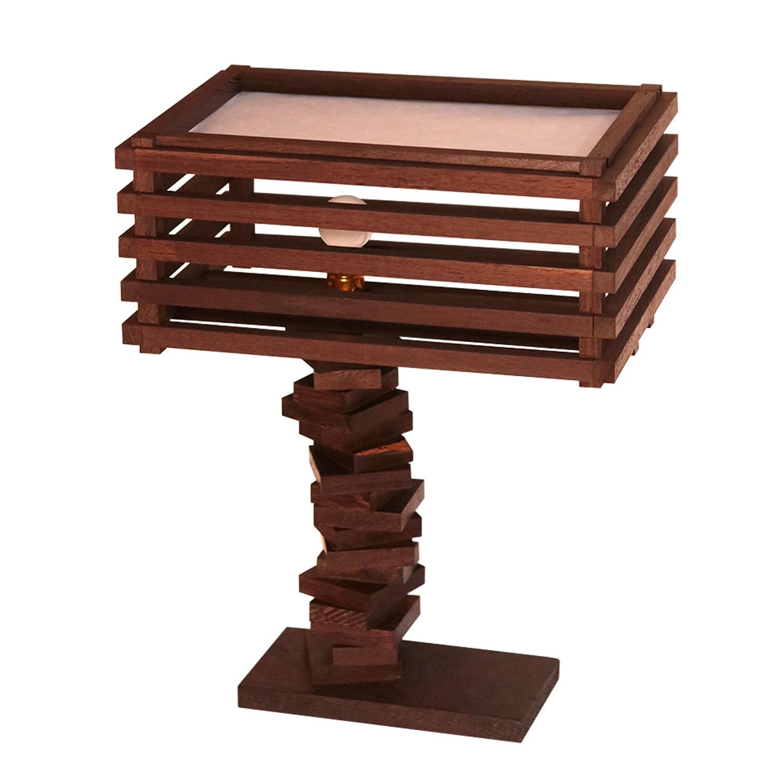 Frederick Brown Slatted wood Table Lamp