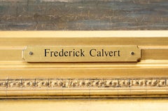 Fishing Boats at Sea, Frederick Calvert, name plate