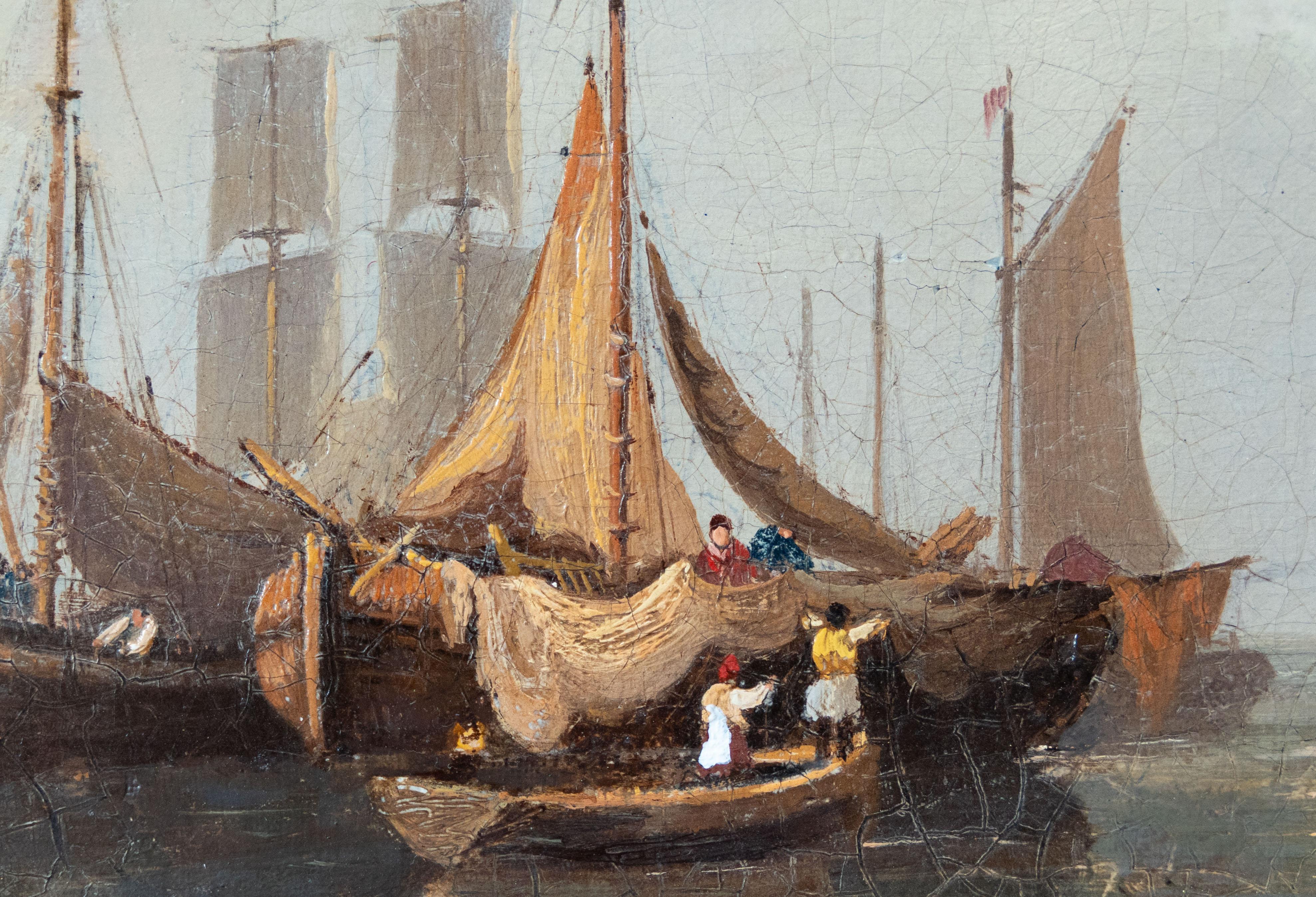Bateaux de pêche en mer, Frederick Calvert, plaque signalétique en vente 2