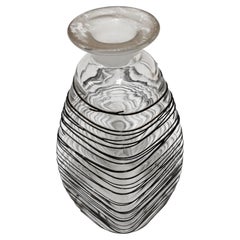 Frederick Carder per Steuben Glass Bottiglia da toilette in cristallo chiaro e nero anni '20