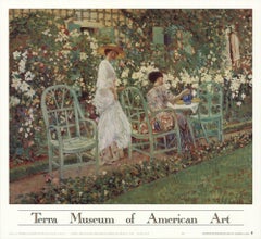 1990 D'après Frederick Carl Frieseke 'Lilies' Impressionnisme Green,Pastel USA 