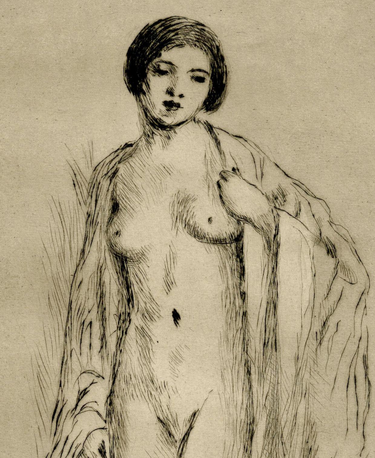 Nu féminin debout - Impressionnisme américain Print par Frederick Carl Frieseke