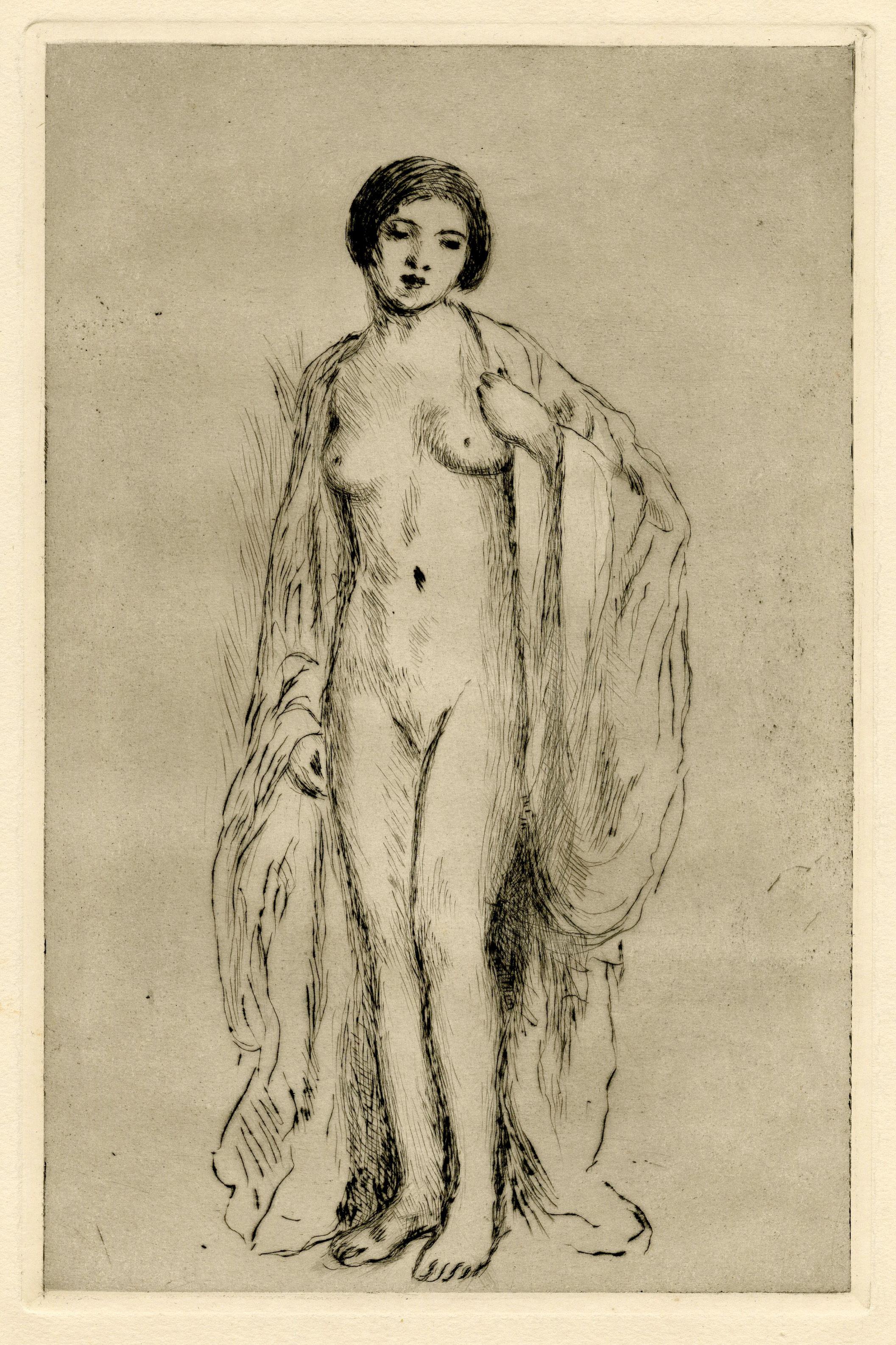 Nude Print Frederick Carl Frieseke - Nu féminin debout