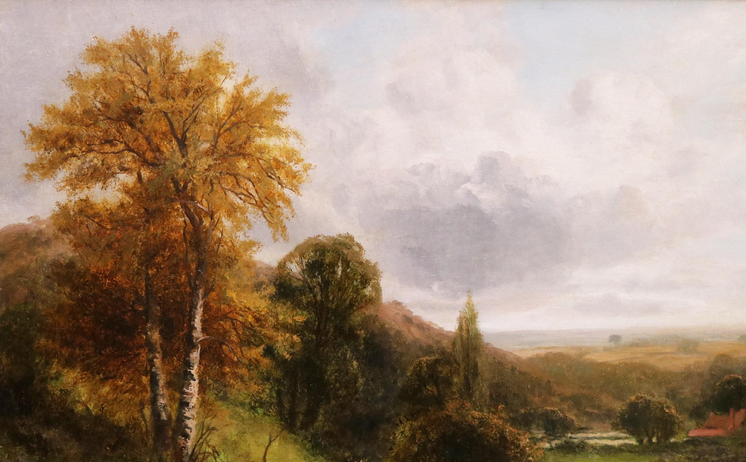 Faggot Gatherers, Surrey - 19th Century English Landscape Oil Painting 3