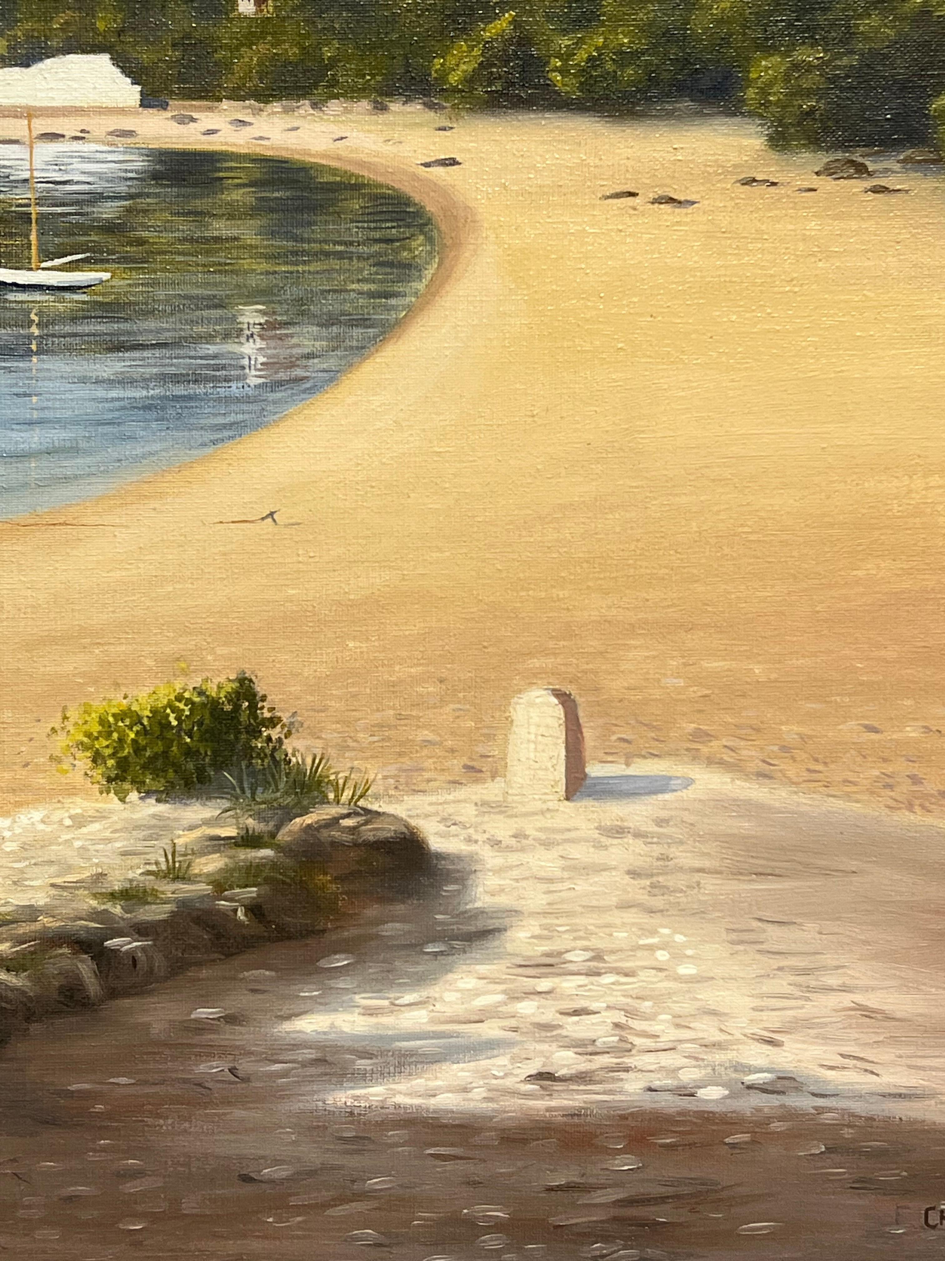 Grande pittura ad olio firmata sulla spiaggia sabbiosa costiera britannica, artista quotato in vendita 5