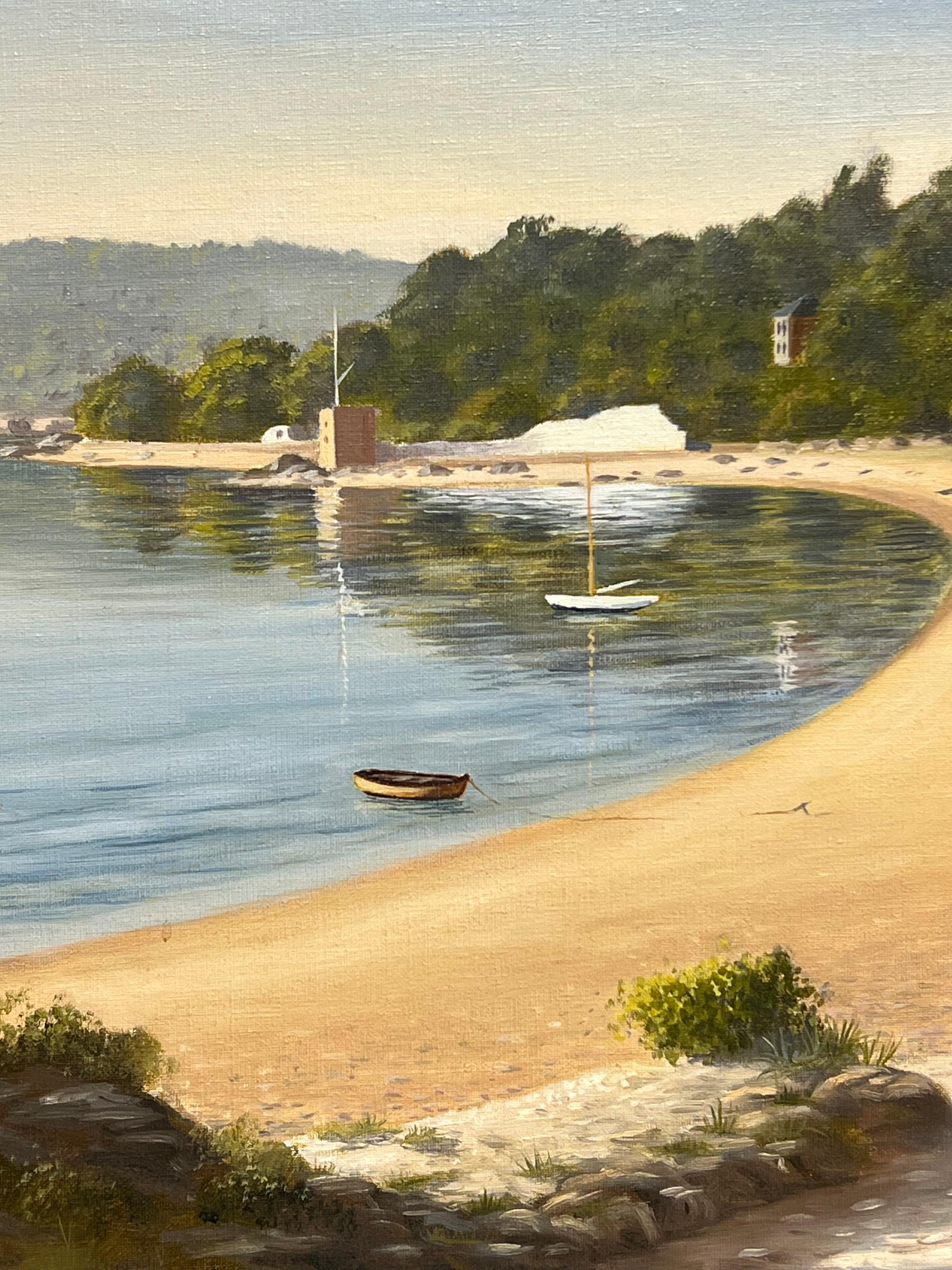 Grande pittura ad olio firmata sulla spiaggia sabbiosa costiera britannica, artista quotato in vendita 6