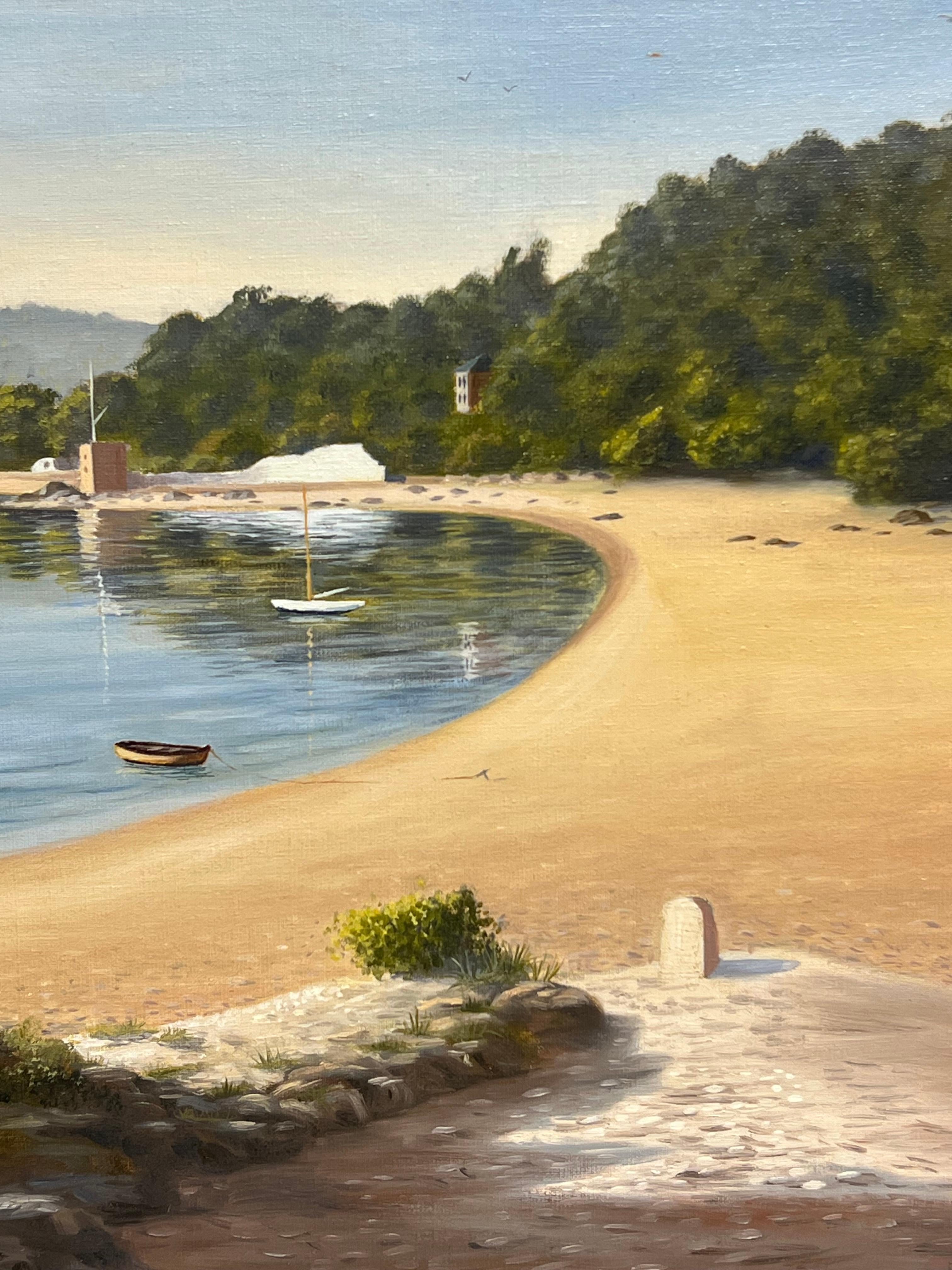Grande pittura ad olio firmata sulla spiaggia sabbiosa costiera britannica, artista quotato - Painting Scuola inglese di Frederick Chaplin Smith