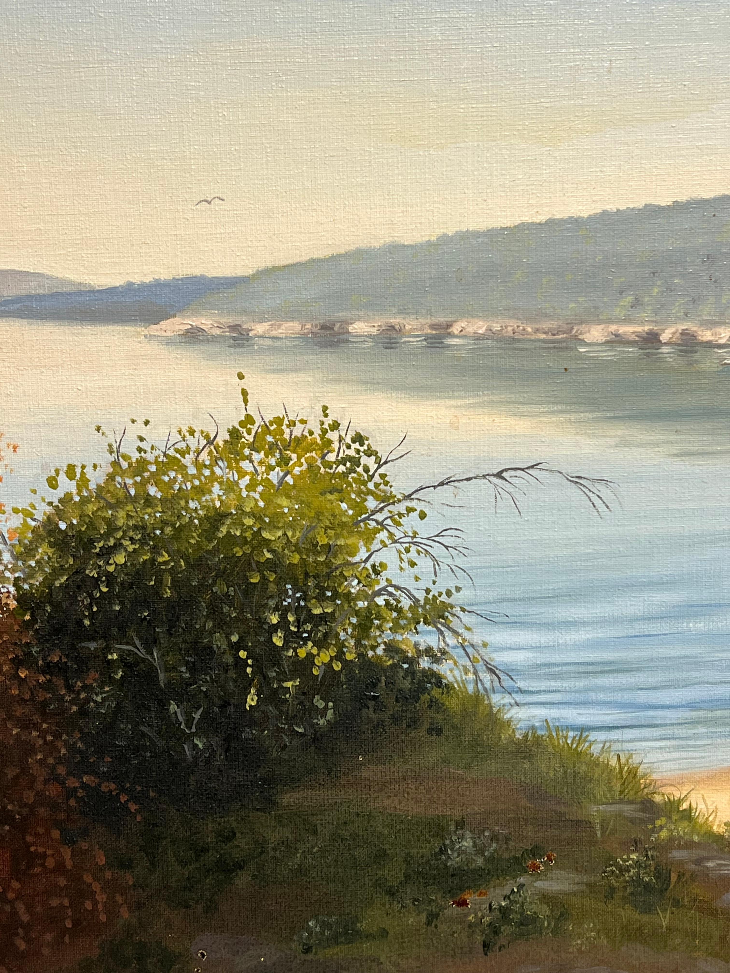 La spiaggia d'oro
di Frederik Chaplin Smith (britannico, nato nel 1926)
firmato olio su tela posato su tavola, incorniciato
incorniciato: 22 x 29,5 pollici
tavola: 16 x 24 pollici
Provenienza: collezione privata, Regno Unito
Condizioni: ottime