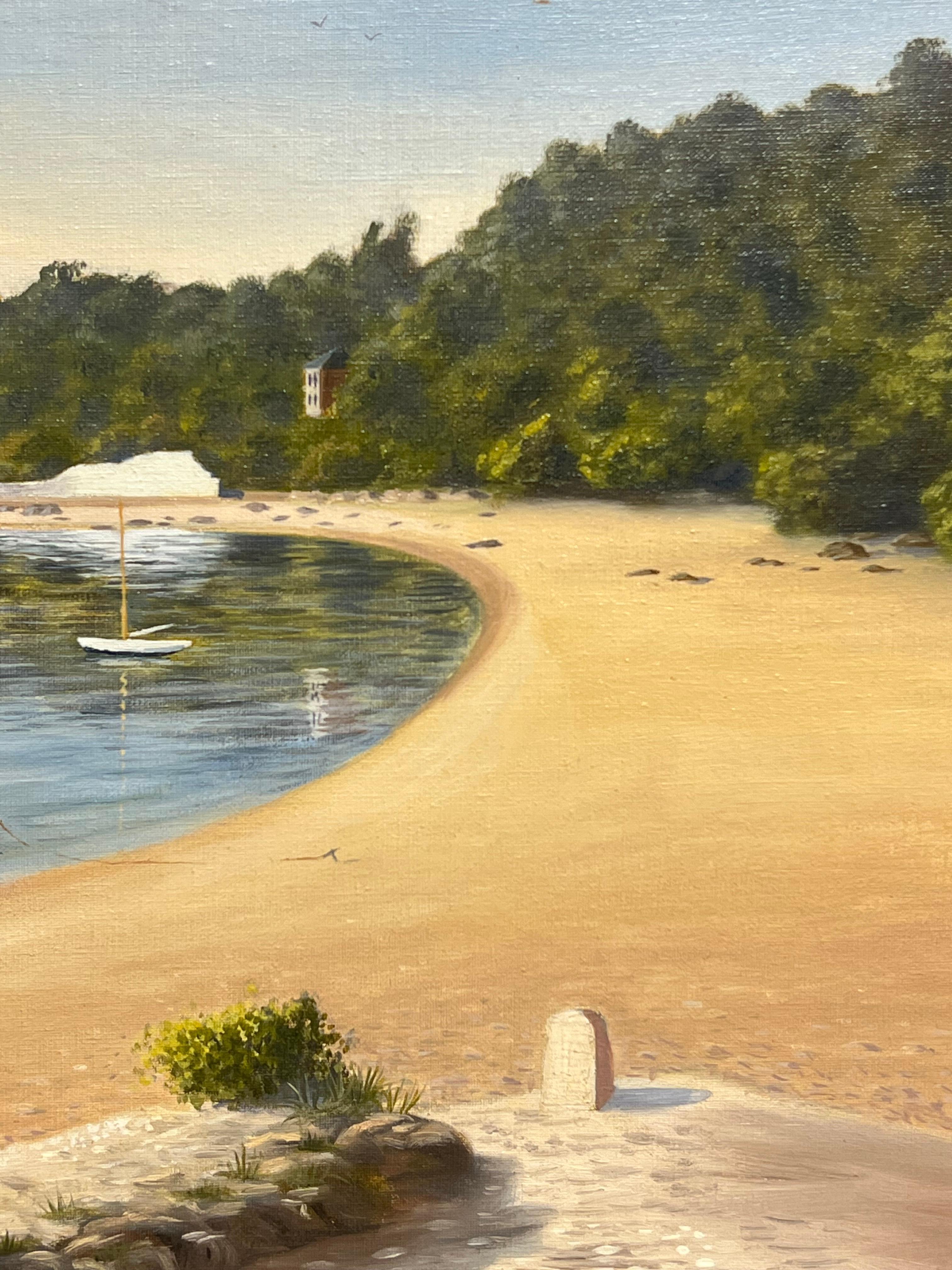 Grande pittura ad olio firmata sulla spiaggia sabbiosa costiera britannica, artista quotato in vendita 2